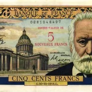 5 NF sur 500 Francs Victor Hugo