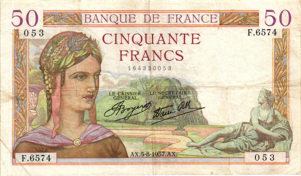 50 Francs Cérès modifié