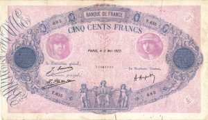 500 Francs Bleu et Rose