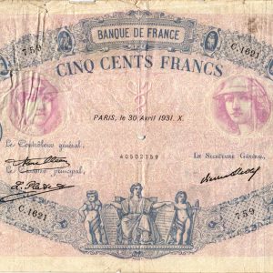 500 Francs Bleu et Rose