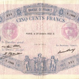 500 Francs Bleu et Rose