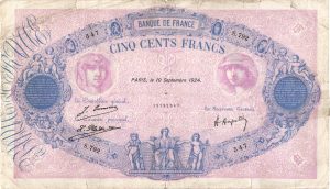 500 Francs Bleu et Rose