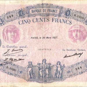 500 Francs Bleu et Rose
