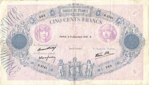 500 Francs Bleu et Rose Modifié