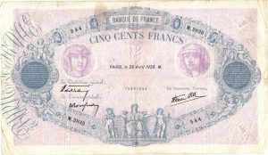 500 Francs Bleu et Rose Modifié