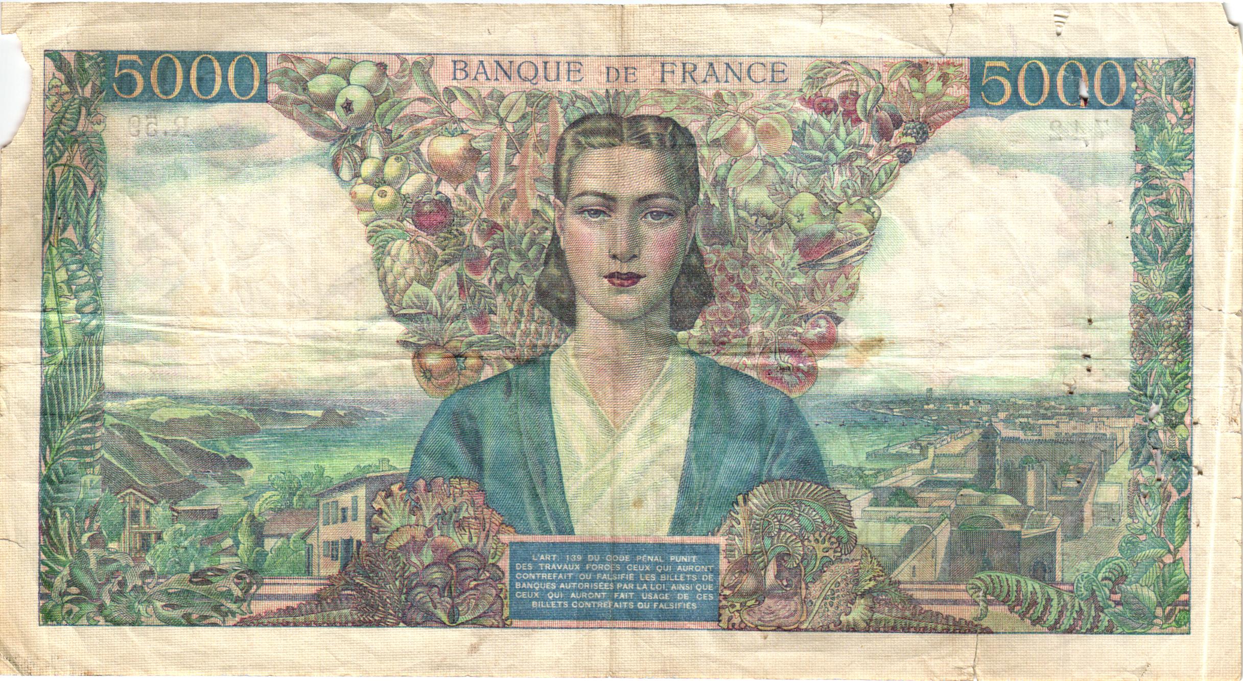 5000 Francs EMPIRE FRANÇAIS | Billet de collection Banque de France.