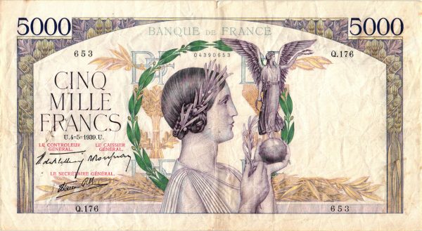 5000 Francs Victoire Impression a plat