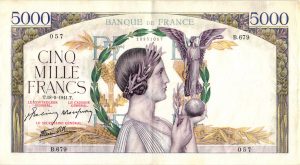 5000 Francs Victoire Impression a plat