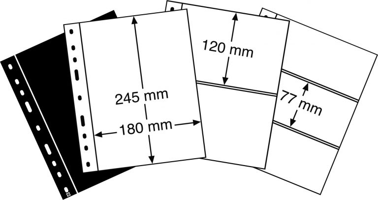 Classeur Pour Billets De Collection - 20 Pochettes, 30 Petits / 20 Grands Billets - Vert, 220x230x40 Mm