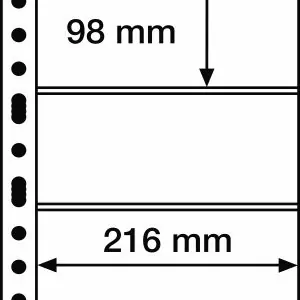 Feuilles billets grand format 3 cases