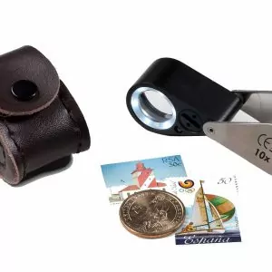 Loupe numismatique avec led et uv