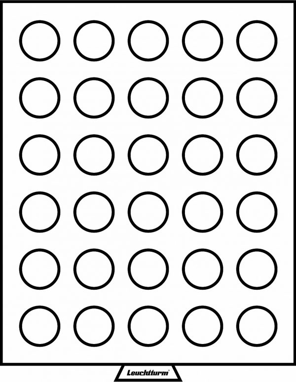 Médaillier 30 cases rondes de 34 mm jeton touristique