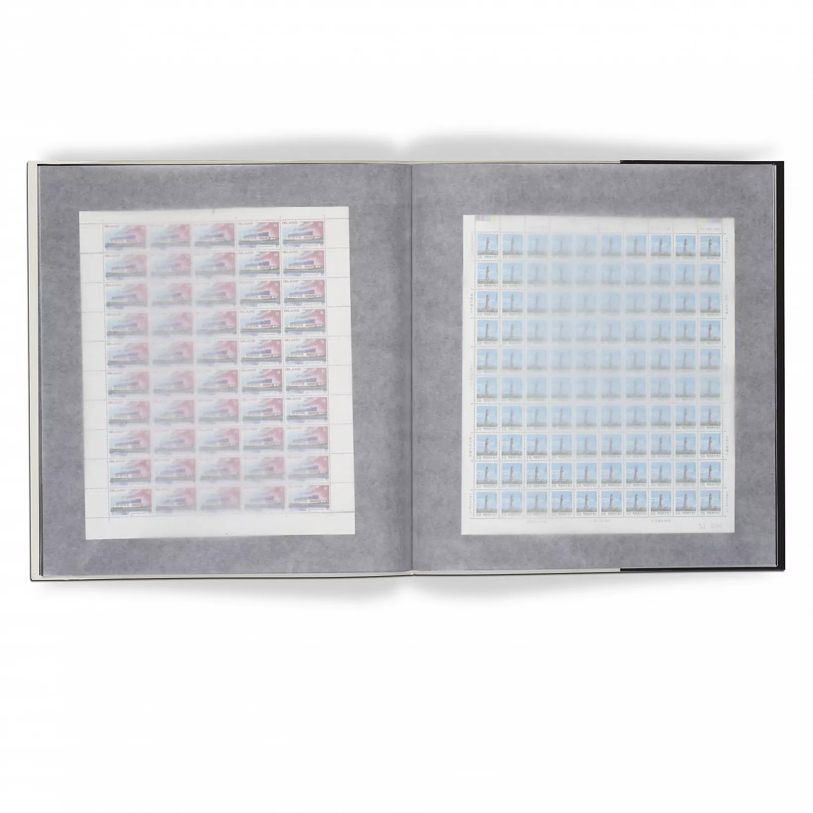 MUROAD Pages de timbres pour album de timbres, 10 feuilles (20 pages), 4 pochettes, pour collectionneurs de timbres, pack professionnel (4 grilles