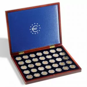 Album avec étui de protection pour le classement de pièces de 2 euros