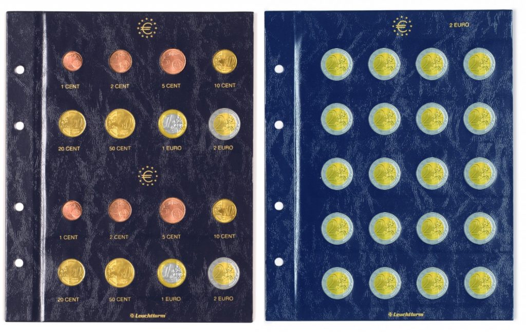 Feuilles numismatique euro