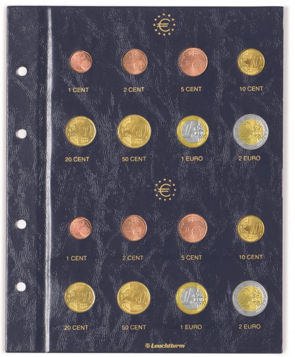 Feuilles numismatique série euro
