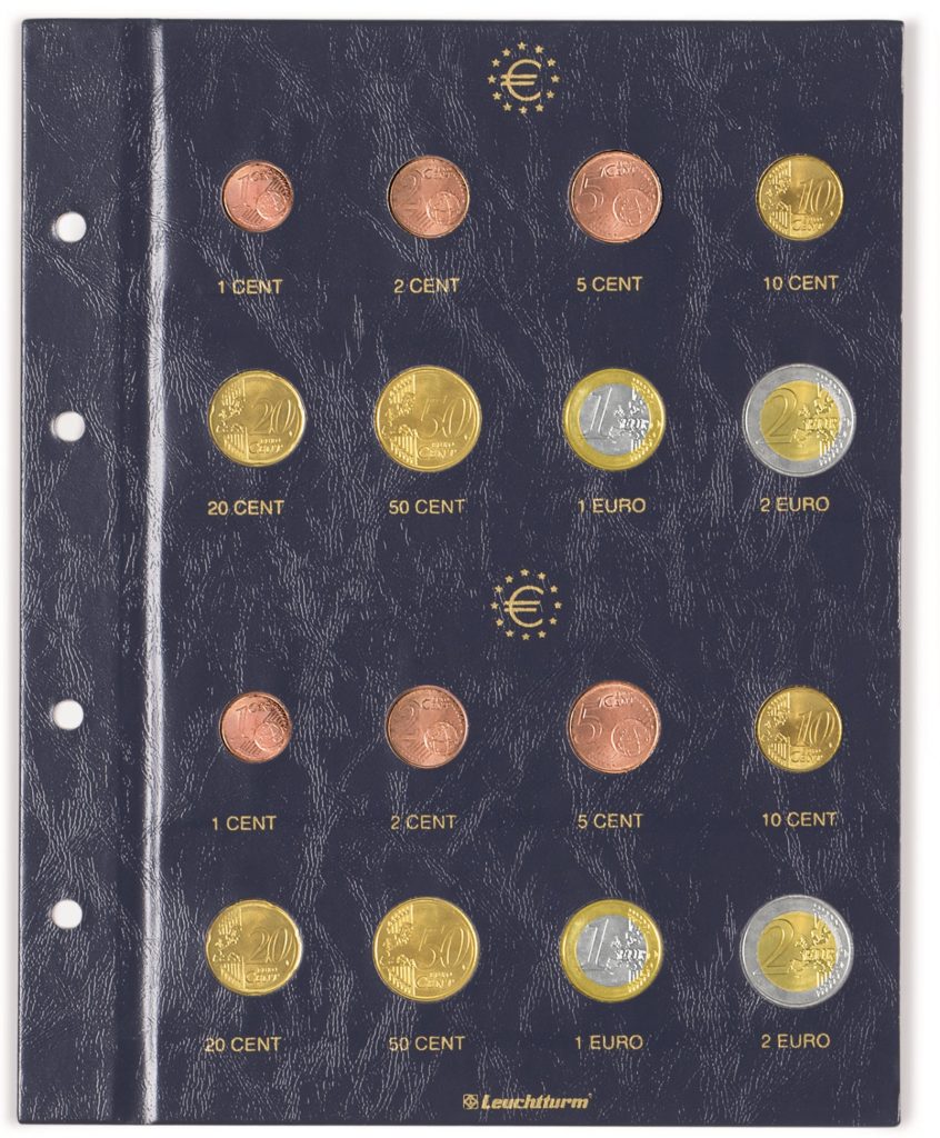 Feuilles numismatique série euro