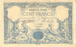 Billet de la BANQUE DE FRANCE du XIXème siècle et du XXème siècle