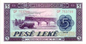 Billet de collection d'Albanie