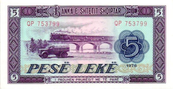 Billet de collection d'Albanie