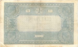 Verso 100 FRANCS Type 1862 “INDICES NOIRS”