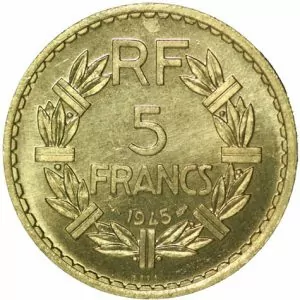 Verso 5 Francs Lavrillier ESSAI 1945