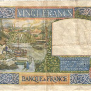 Billet 20 Francs Science et travail