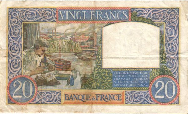 Billet 20 Francs Science et travail