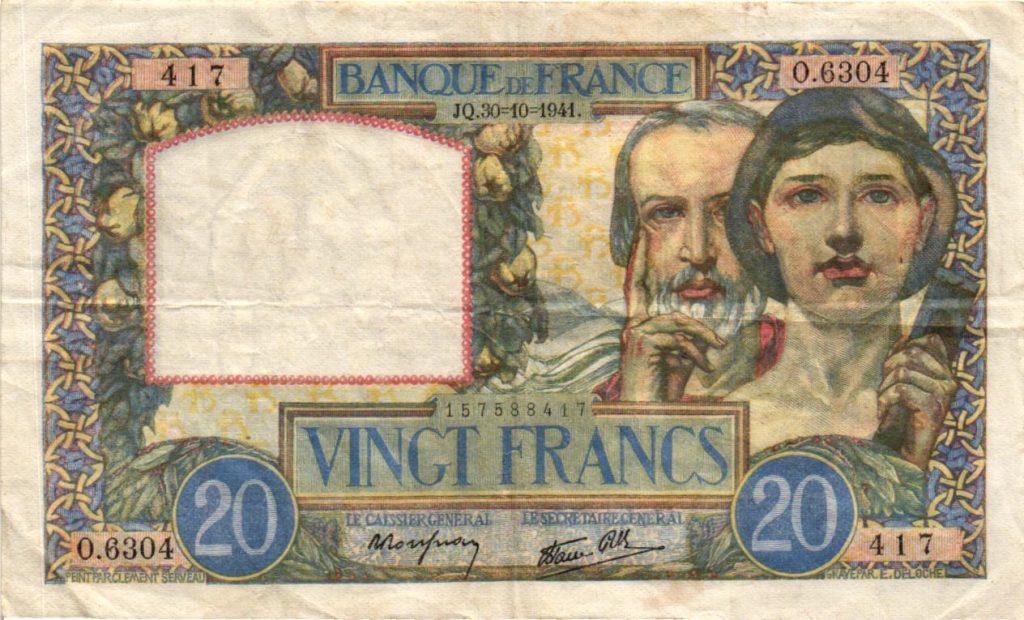 Billet 20 Francs Science et travail