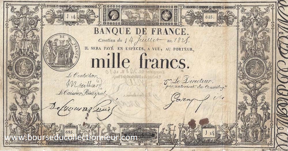 1000 Francs Type 1817 Définitif