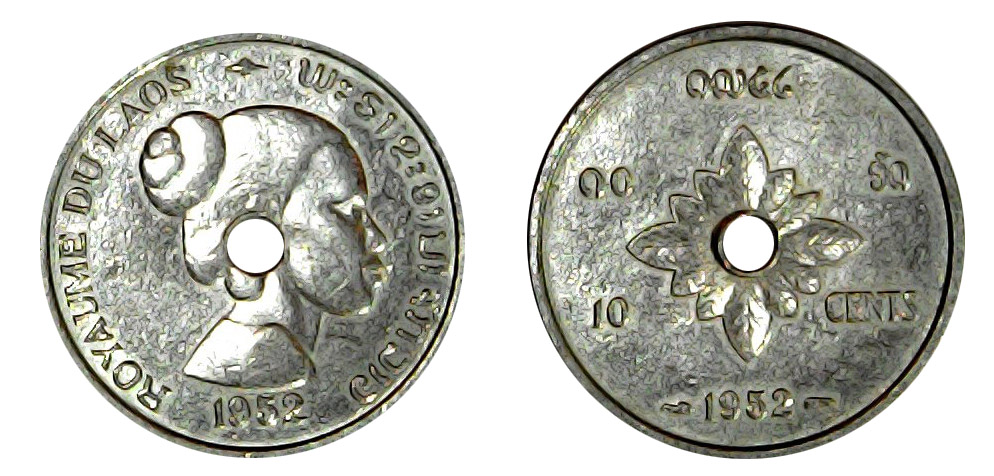 10 cents Laos 1952