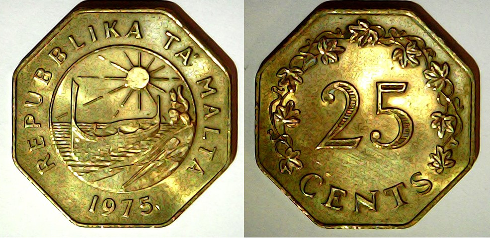 25 cents 1975 Malte