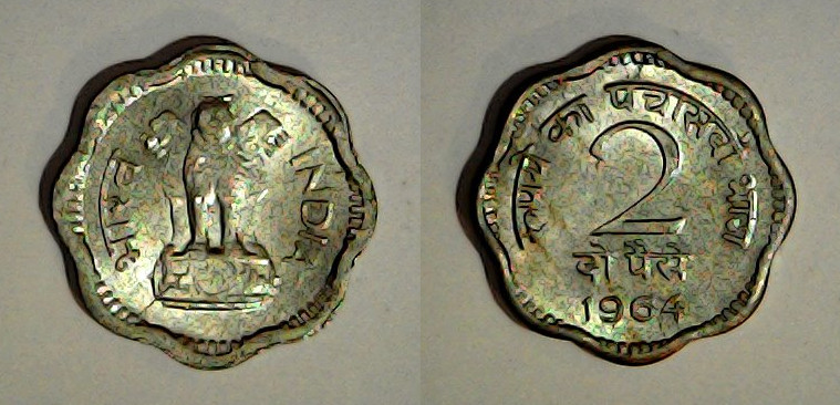 2 paise Inde 1964