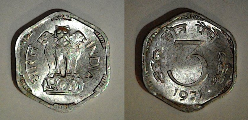 3 paise Inde 1971