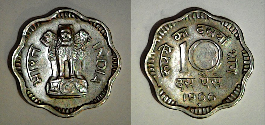 10 paise Inde 1966