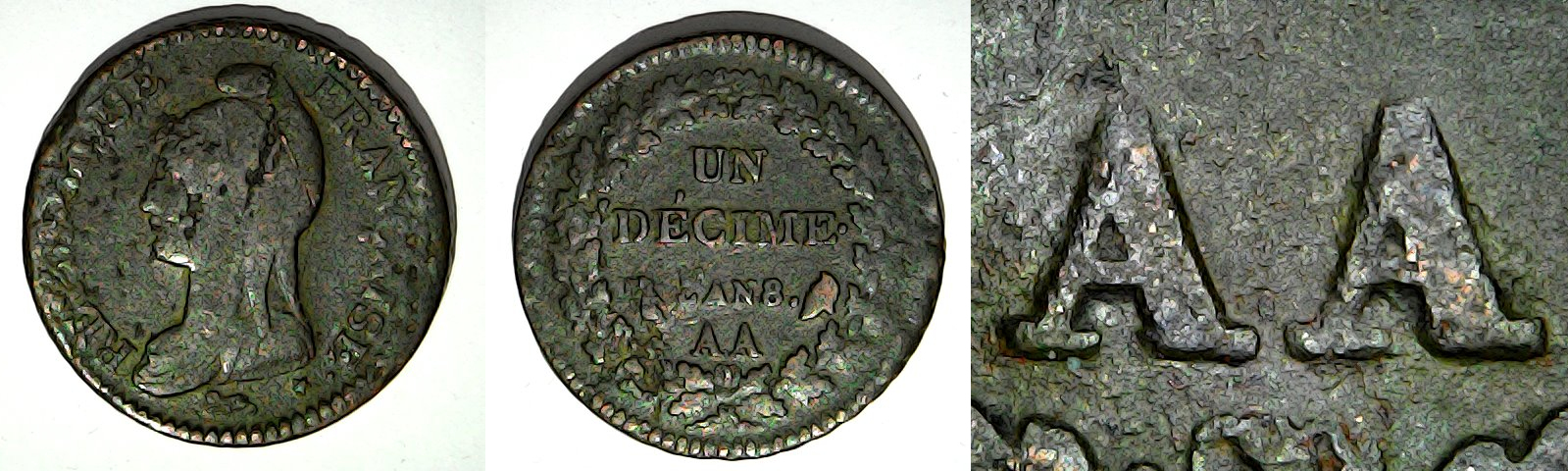 1 décime An 8 AA France