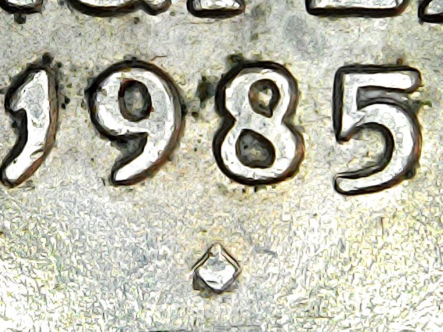 1 rupee 1985 Bombay marque d'atelier Inde