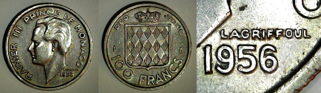 100 francs Monaco 1956