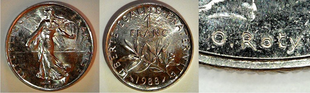 1 franc France 1988 Signature O.Roty