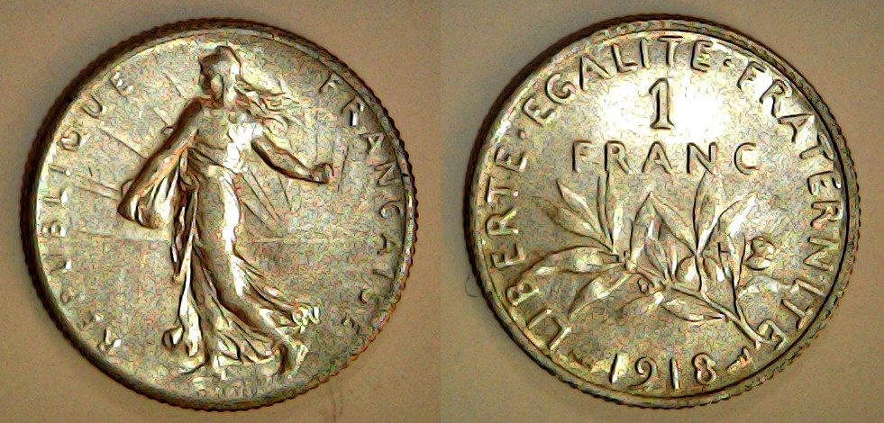 1 franc France 1918