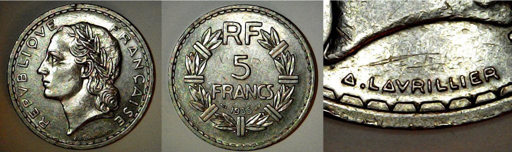 5 francs France 1935