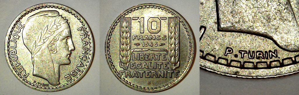 10 francs France 1946 Rameaux courts