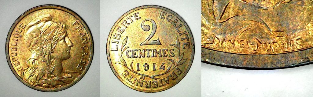 2 centimes France 1914