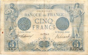 5 Francs Bleu