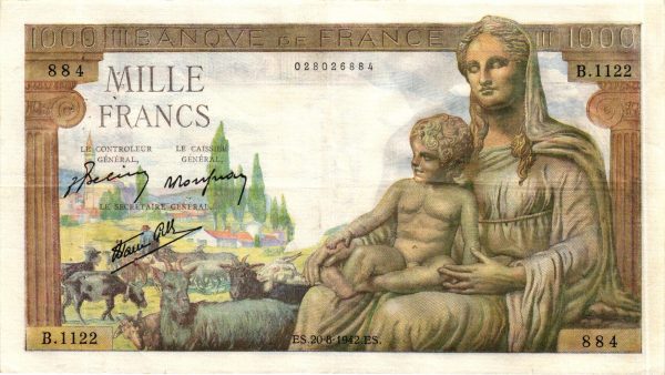 1000 Francs DÉESSE DÉMÉTER