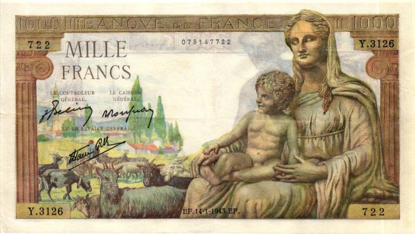 1000 Francs DÉESSE DÉMÉTER