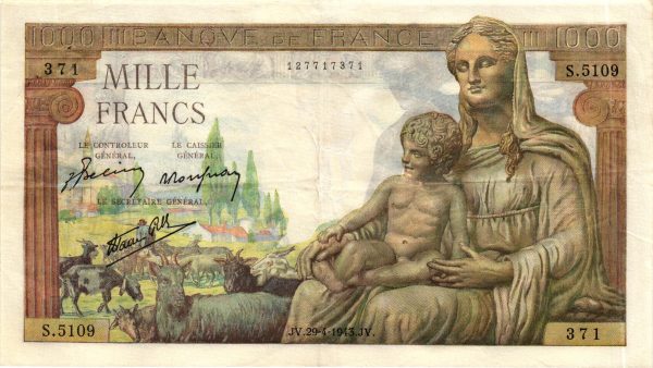 1000 Francs DÉESSE DÉMÉTER