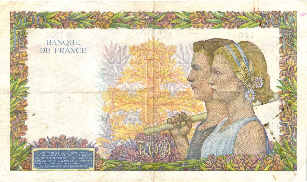 500 FRANCS LA PAIX