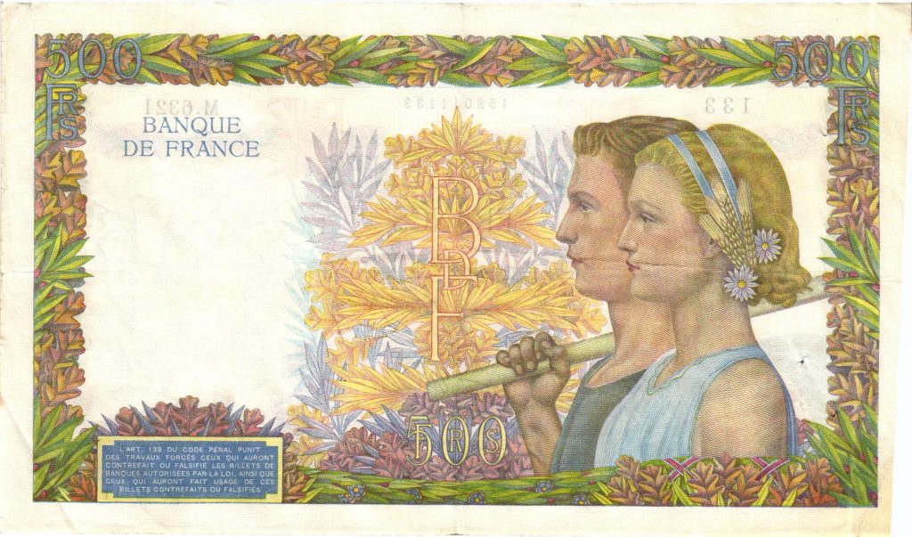 500 FRANCS LA PAIX