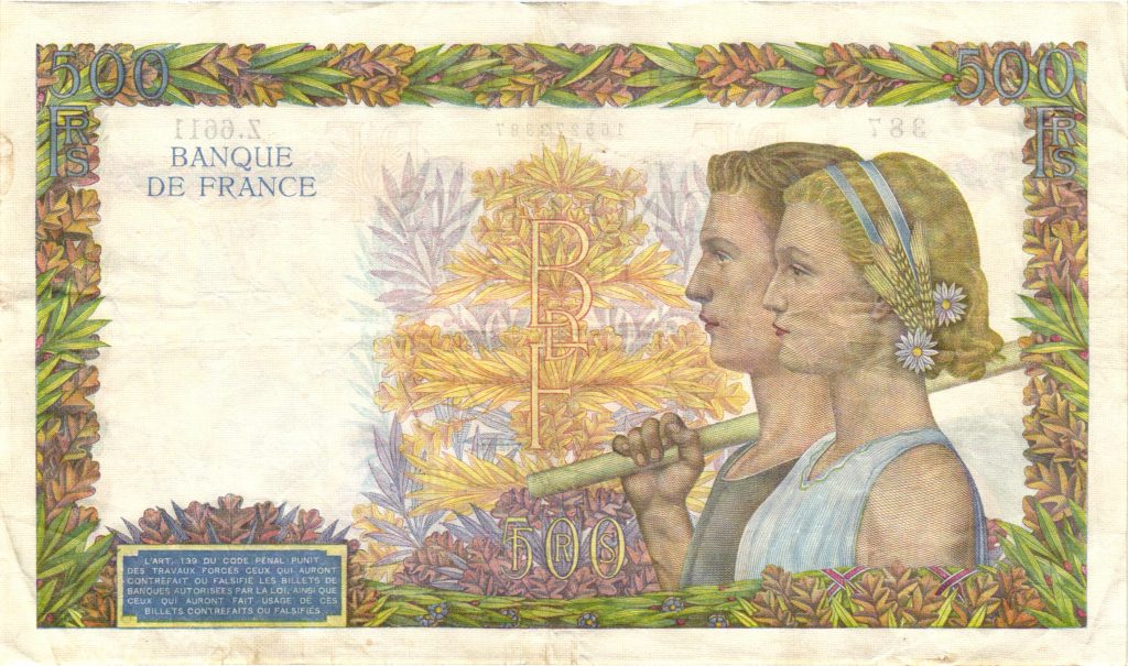 500 FRANCS LA PAIX